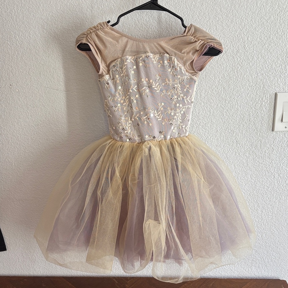 Sparkling Gold and Cream Kids Ballet Costume
